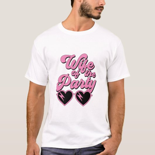 Schattigee retro vrouw van de partij bachelorette t-shirt (Voorkant)