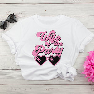 Schattigee retro vrouw van de partij bachelorette t-shirt