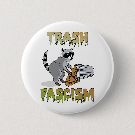 Schattigee retro wasbeer - afval fascisme ronde button 5,7 cm (Voorkant)