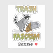 Schattigee retro wasbeer - afval fascisme sticker (Vel)