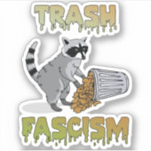 Schattigee retro wasbeer - afval fascisme sticker (Voorkant)