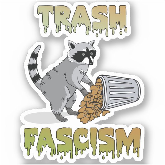 Schattigee retro wasbeer - afval fascisme sticker (Voorkant)