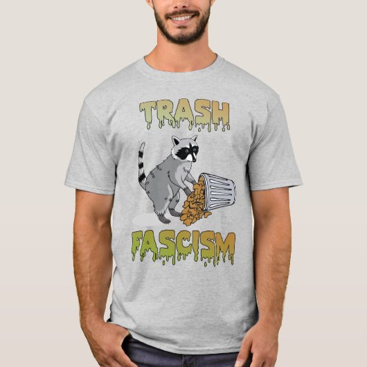 Schattigee retro wasbeer - afval fascisme t-shirt (Voorkant)