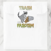 Schattigee retro wasbeer - afval fascisme vierkante sticker (Tas)