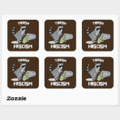 Schattigee retro wasbeer - afval fascisme vierkante sticker (Vel)