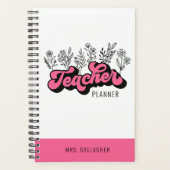 Schattigee Retro Wildflower Boho Teacher Planner (Voorkant)