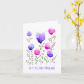 Schattigee Retro Wildflowers Boho Gepersonaliseerd Kaart (Gele Bloem)