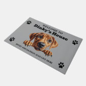 Schattigee Rhodesian Ridgeback Hondenfoto Deurmat (Schuin)