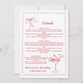 Schattigee Ribbon Bachelorette Trip & Reisschema Kaart (Achterkant)