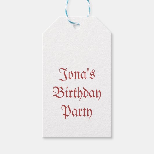 Schattigee ridder gepersonaliseerd verjaardagsfees cadeaulabel (Voorkant)
