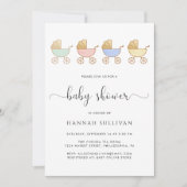 Schattigee rijtuigen Baby shower Kaart (Voorkant)