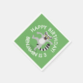 Schattigee Ringstaart Lemur cartoon Gepersonalisee Servet (Hoek)