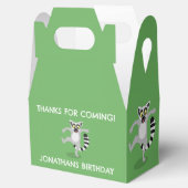 Schattigee ringstaart lemur gepersonaliseerde cart bedankdoosjes (Geopend)