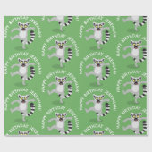Schattigee ringstaart lemur gepersonaliseerde cart cadeaupapier (Vlak)