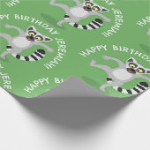 Schattigee ringstaart lemur gepersonaliseerde cart cadeaupapier (Hoek)