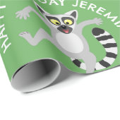 Schattigee ringstaart lemur gepersonaliseerde cart cadeaupapier (Rol Hoek)