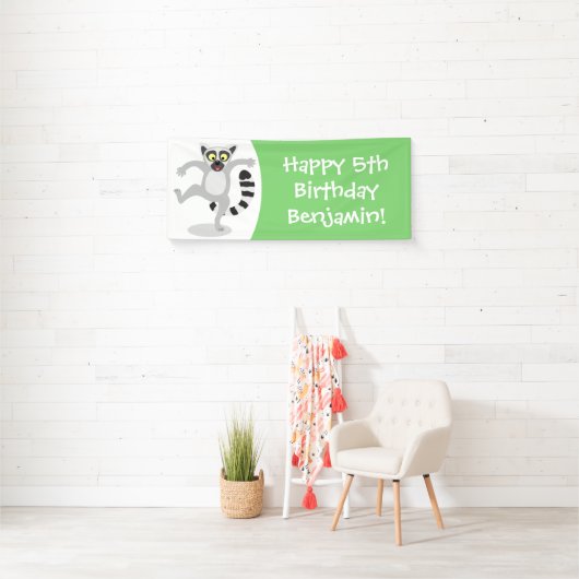 Schattigee ringstaart lemur gepersonaliseerde cart spandoek (Insitu)