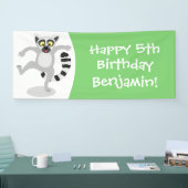 Schattigee ringstaart lemur gepersonaliseerde cart spandoek (Beurs)