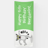 Schattigee ringstaart lemur gepersonaliseerde cart spandoek (Verticaal)