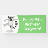 Schattigee ringstaart lemur gepersonaliseerde cart spandoek (Horizontaal)