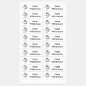 Schattigee ringstaart maki dansen cartoon geperson labels (Vel)