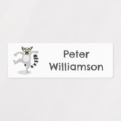 Schattigee ringstaart maki dansen cartoon geperson labels (Design 2)