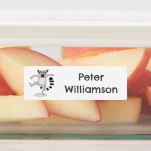 Schattigee ringstaart maki dansen cartoon geperson labels