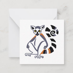 Schattigee Ringstaartlemur - Bedreigd dier - Notitiekaartje