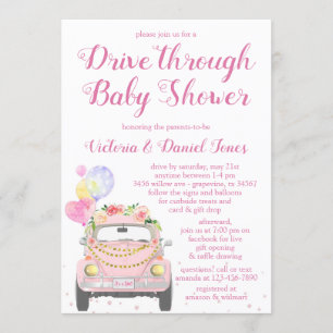Schattigee rit door Baby shower Kaart