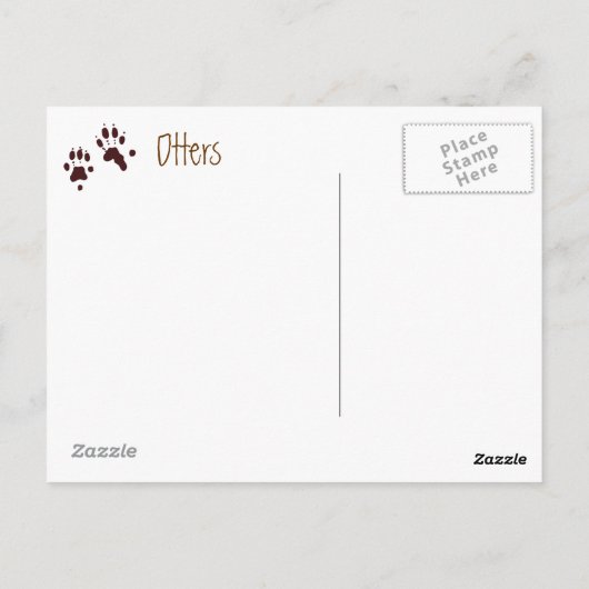 Schattigee River Otter, Dier en sporen, Natue Briefkaart (Achterkant)