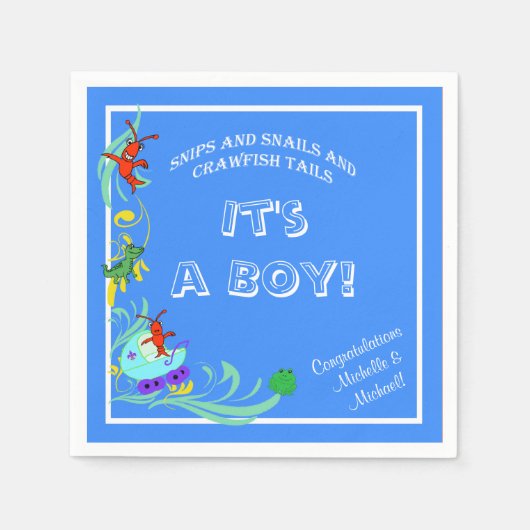 Schattigee rivierkreeft Cajun Baby Boy Servet (Voorkant)