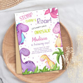 Schattigee Roar Party Kaart voor meisjes