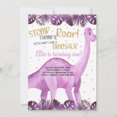 Schattigee Roarsome Party Kaart voor meisjes (Voorkant)
