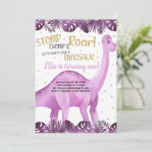 Schattigee Roarsome Party Kaart voor meisjes (Staand voorkant)