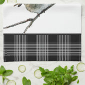 Schattigee Robin Bird Redbreast buffalol plaid bor Theedoek (Gevouwen)