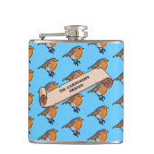 Schattigee Robin de tuinman's vriend Retro kunstwe Heupfles (Voorkant)