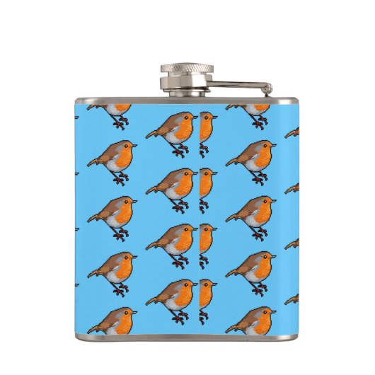 Schattigee Robin de tuinman's vriend Retro kunstwe Heupfles (Achterkant)