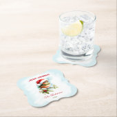 Schattigee Robin in Santa Hat Classic Christmas Kartonnen Onderzetters (Insitu)