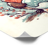 Schattigee Robin met sneeuwbol Kinder kamer muurku Poster (Hoek)