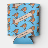 Schattigee Robin Natuur Lover Retro Pixel Art Patt Blikjeskoeler (Voorkant)