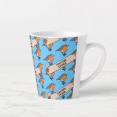 Schattigee Robin Natuur Lover Retro Pixel Art Patt Latte Mok (Rechts)