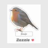 Schattigee Robin vogel gepersonaliseerd op maat sn Sticker (Vel)
