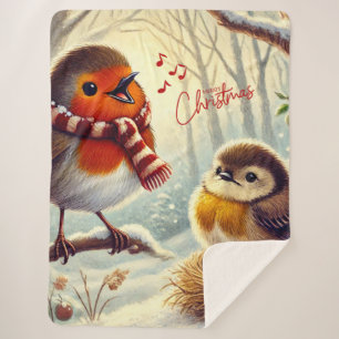 Schattigee Robins, Frozen Christmas Sherpa Deken