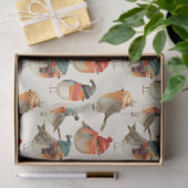 Schattigee Robins in winterse petten en sjaals Tissuepapier (Geschenk)