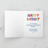 Schattigee Robot 1e Verjaardag Kaart (Binnen)