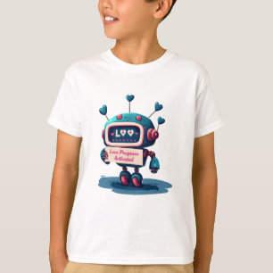 Schattigee Robot Happy Valentijns T-shirt Liefde T