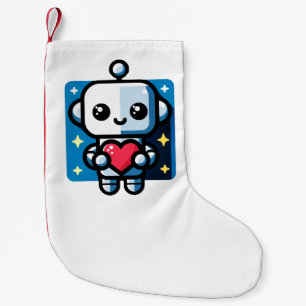 Schattigee Robot Holding Heart - Schattige liefde  Kleine Kerstsok