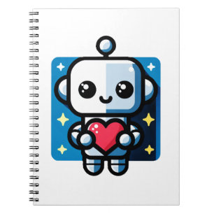 Schattigee Robot Holding Heart - Schattige liefde Notitieboek