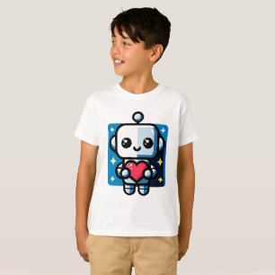 Schattigee Robot Holding Heart - Schattige liefde T-shirt
