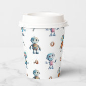 Schattigee Robot Kinder Papieren Bekers (Achterkant)